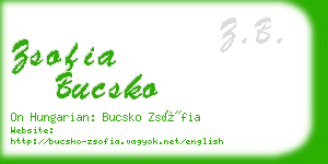 zsofia bucsko business card